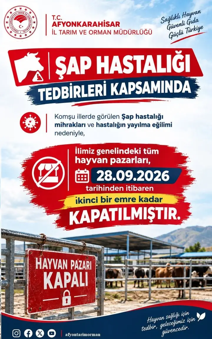 Bolvadin İlçe Tarım ve Orman Müdürlüğü'nden yeni açıklama