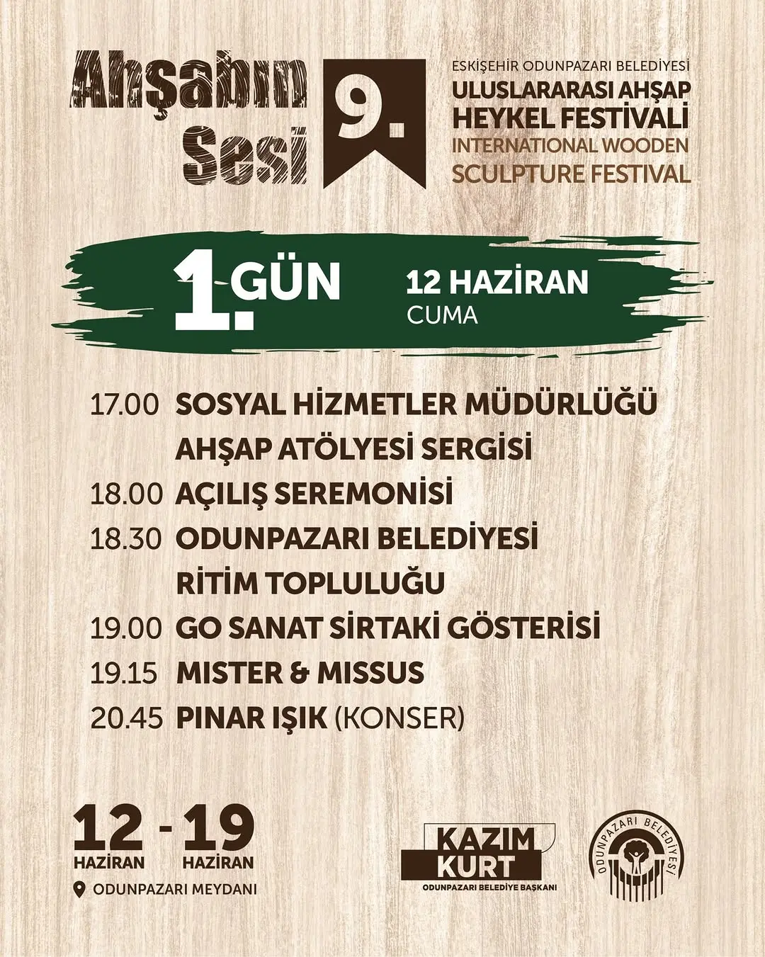 9. Uluslararası Ahşap Heykel Festivali Başlıyor