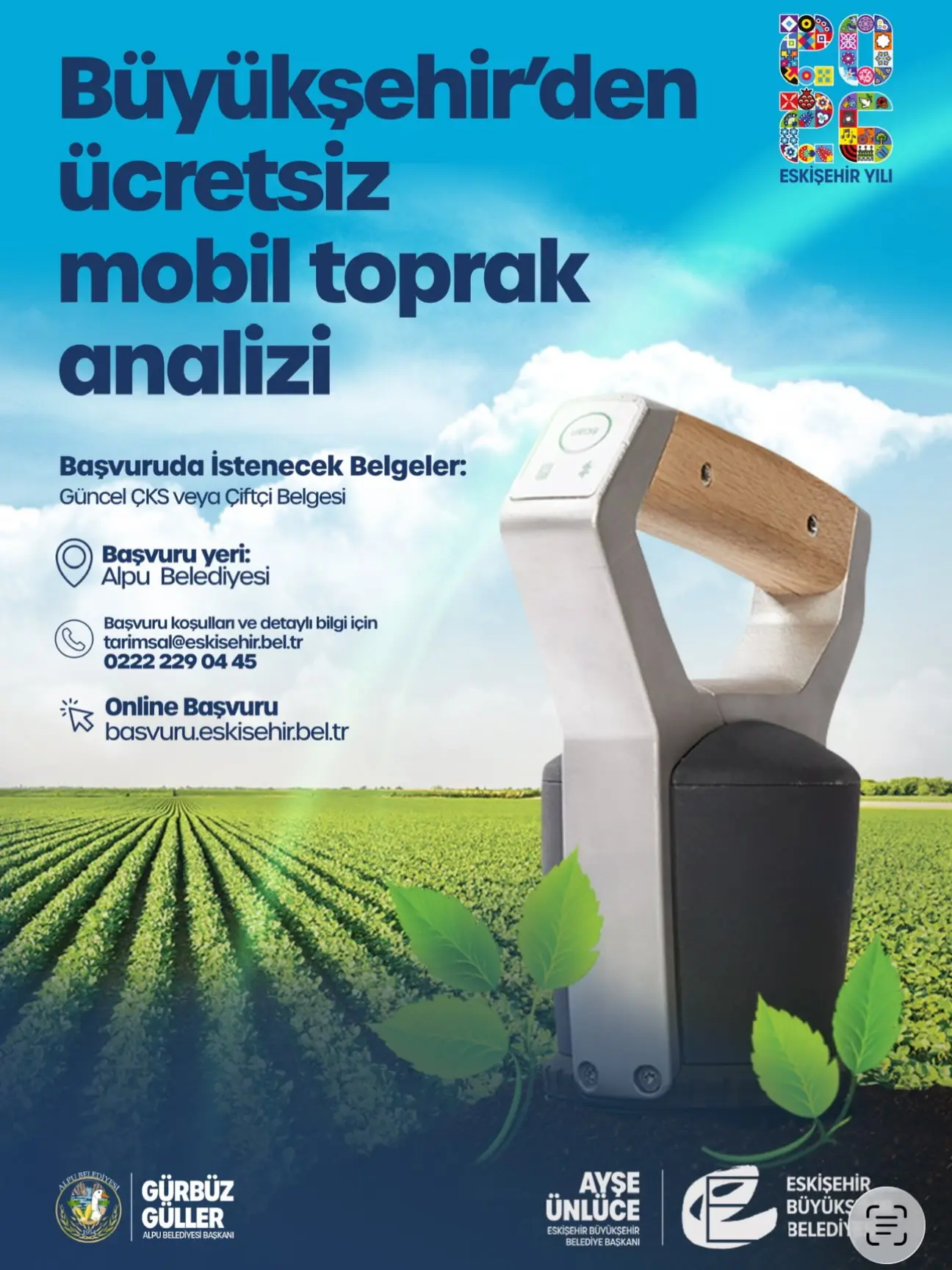 Alpu'da çiftçilere ücretsiz toprak analizi hizmeti