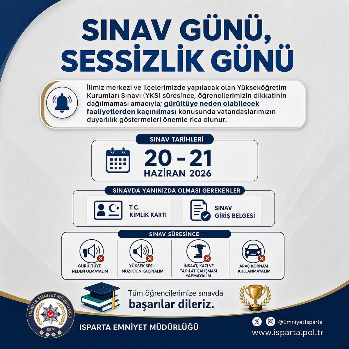 YKS Sınav Günü İçin Sessizlik Çağrısı