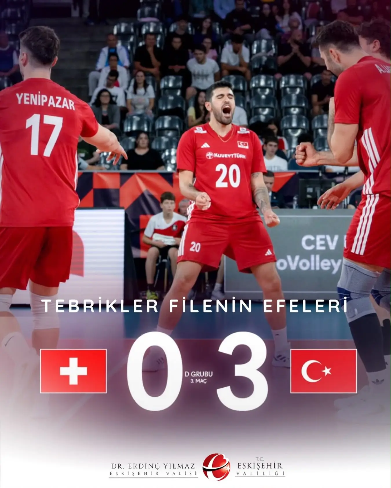 A Milli Voleybol Takımı, Avrupa Şampiyonası'na galibiyetle başladı