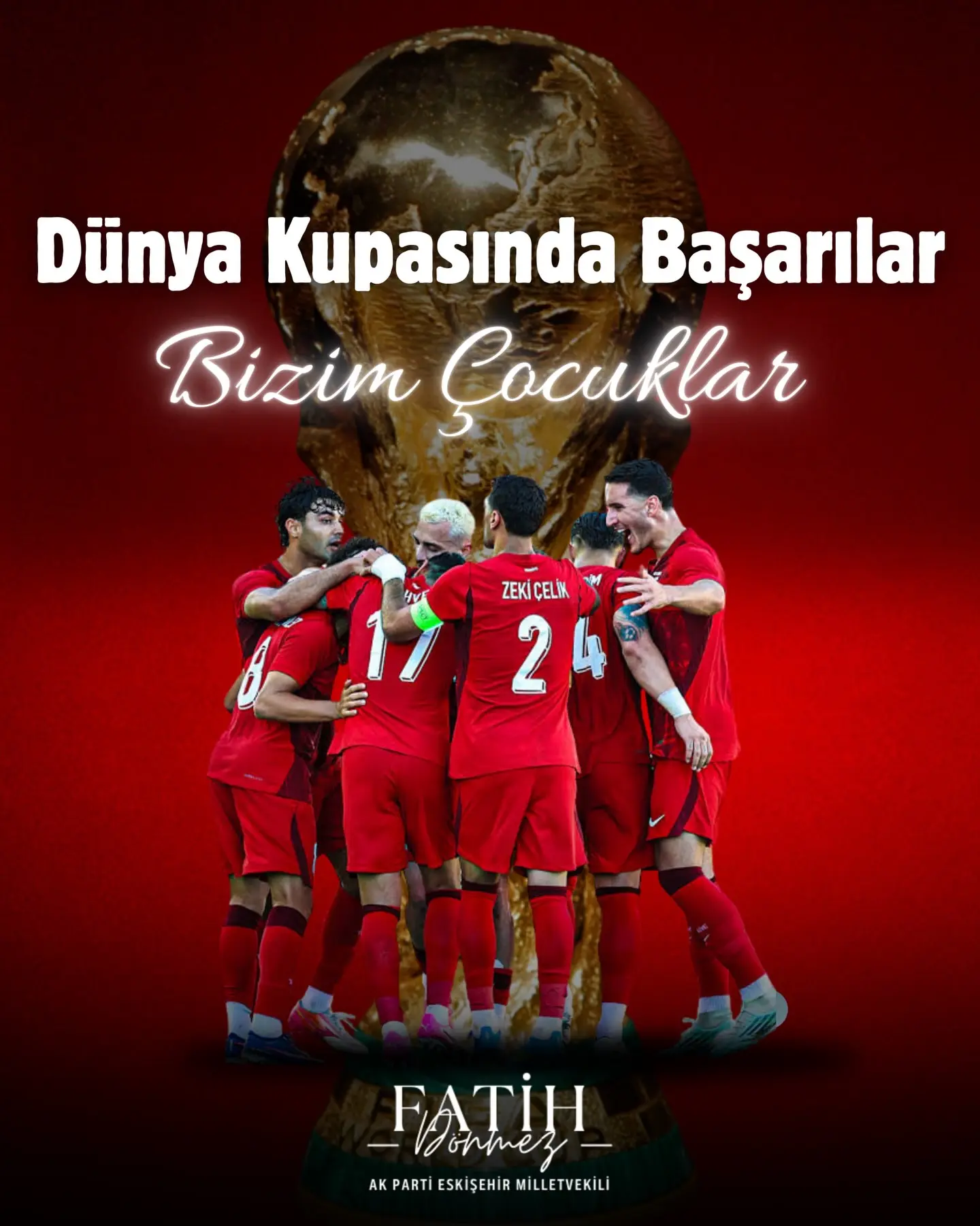 A Milli Takım'a FIFA Dünya Kupası'nda başarı dileği