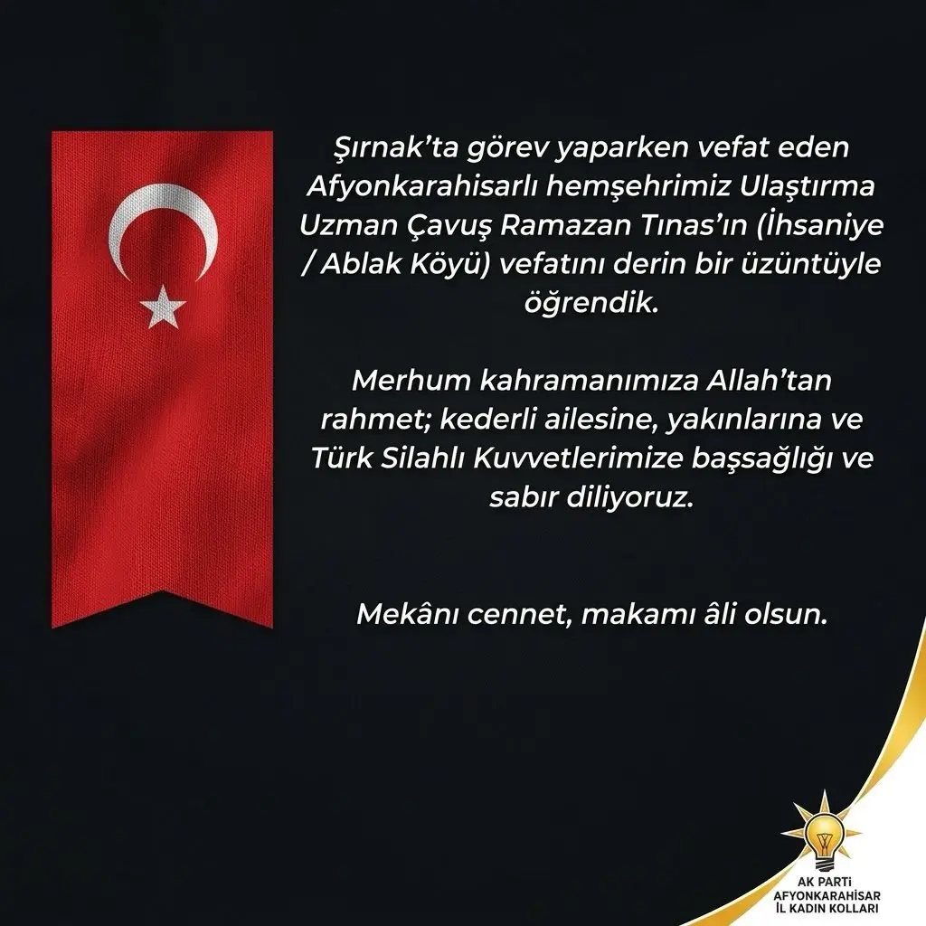 Afyonkarahisarlı Uzman Çavuş Ramazan Tınas vefat etti