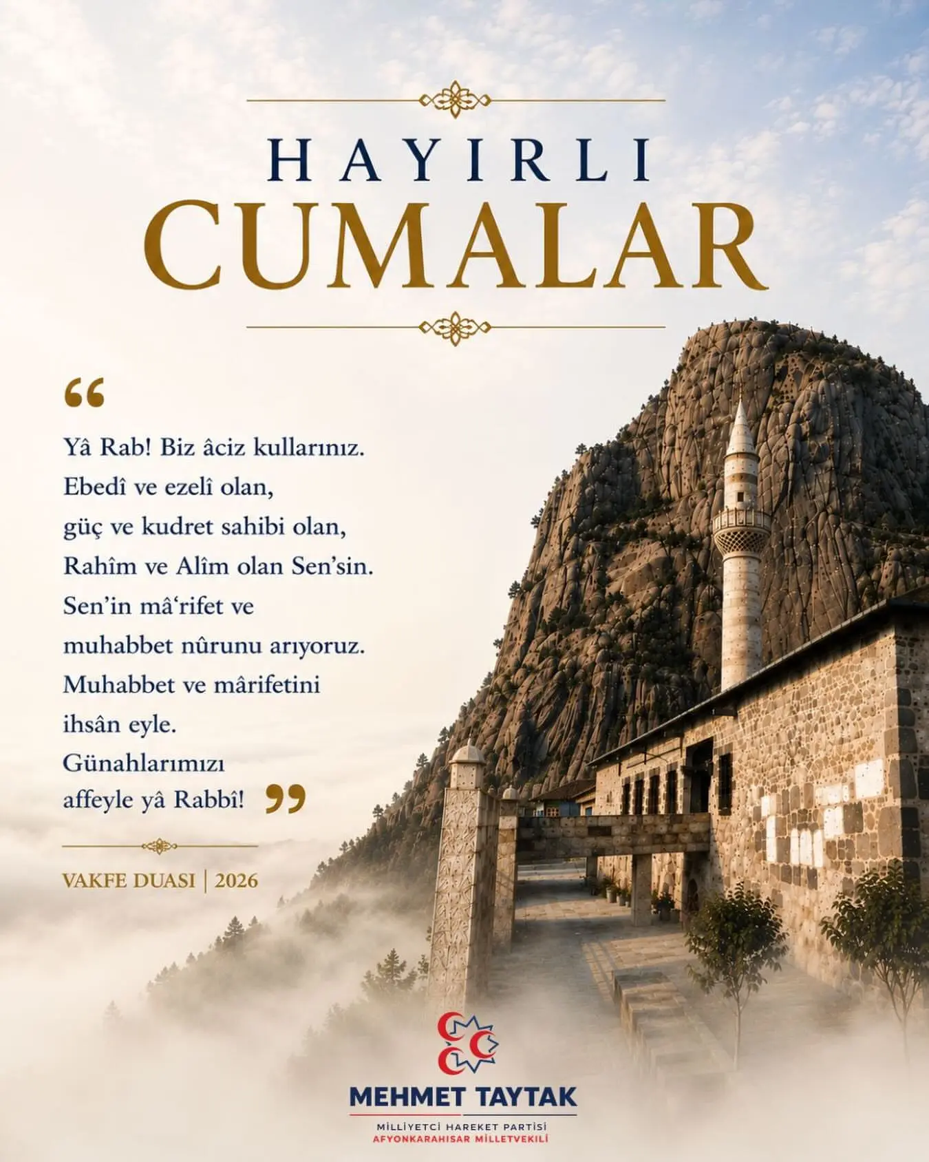 MHP Milletvekili Taytak'tan Cuma Mesajı