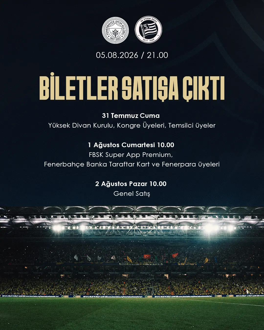 Fenerbahçe'nin Şampiyonlar Ligi Biletleri Satışta