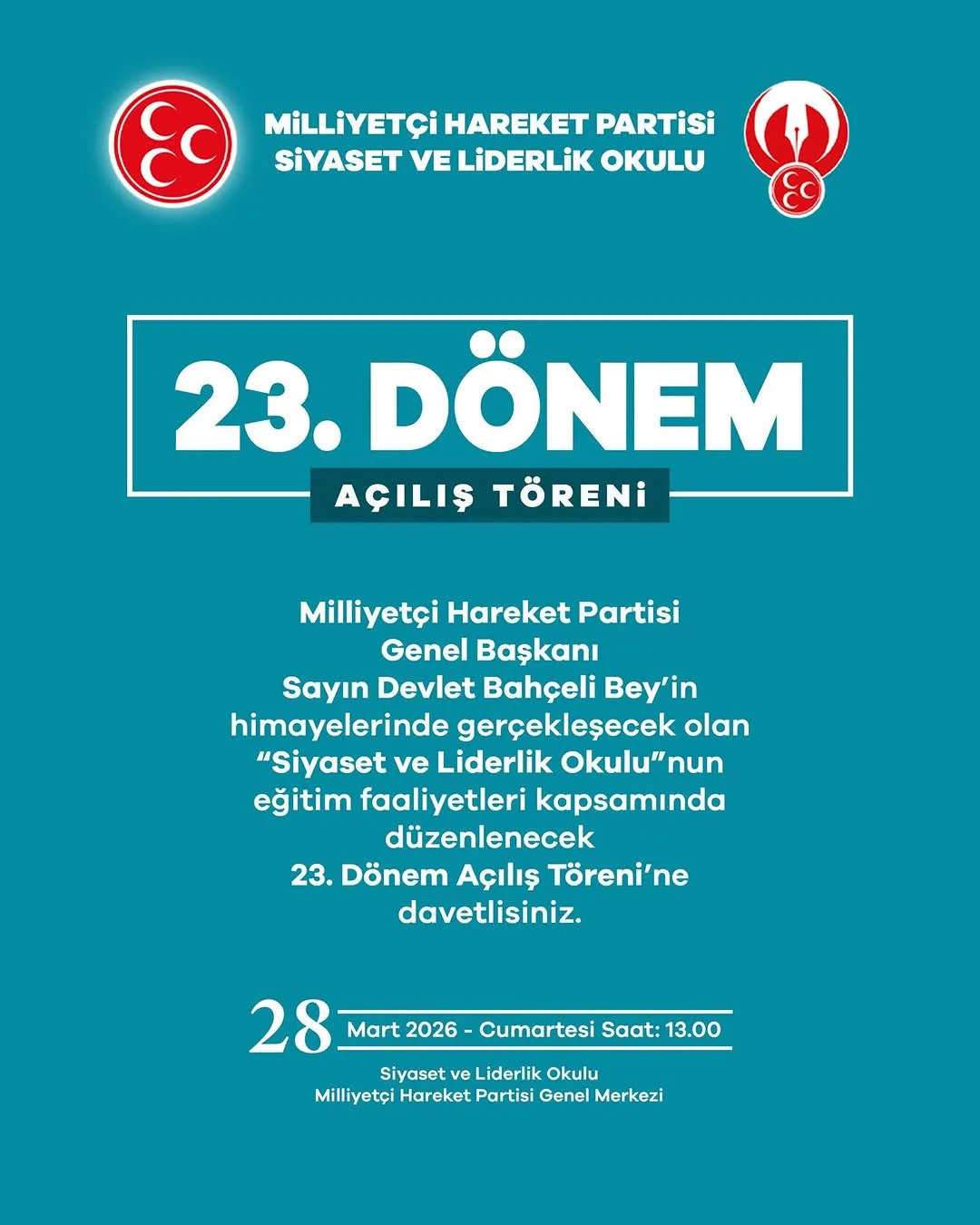Mhp Afyonkarahisar Milletvekili Mehmet Taytak'tan Önemli Davet: Siyaset ve Liderlik Okulu Açılış Töreni