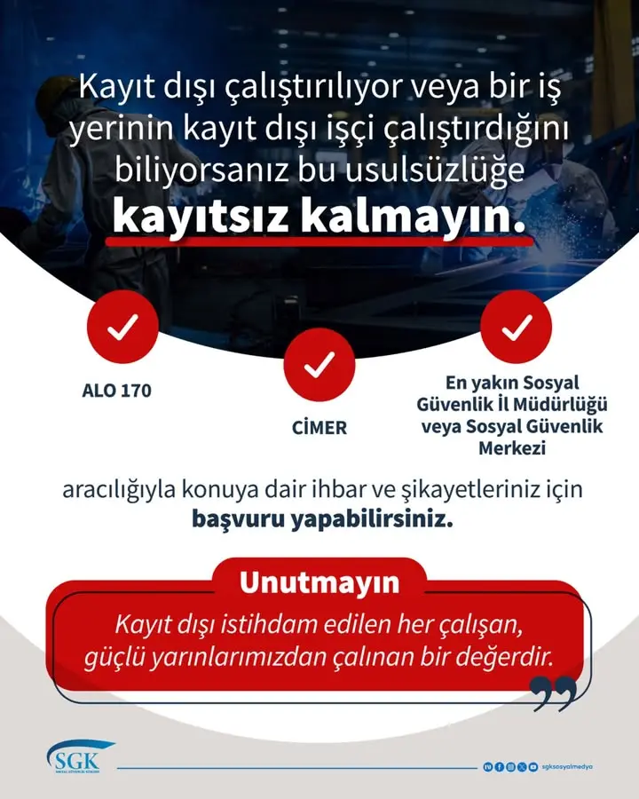 Kayıt Dışı İstihdam Uyarısı Yapıldı