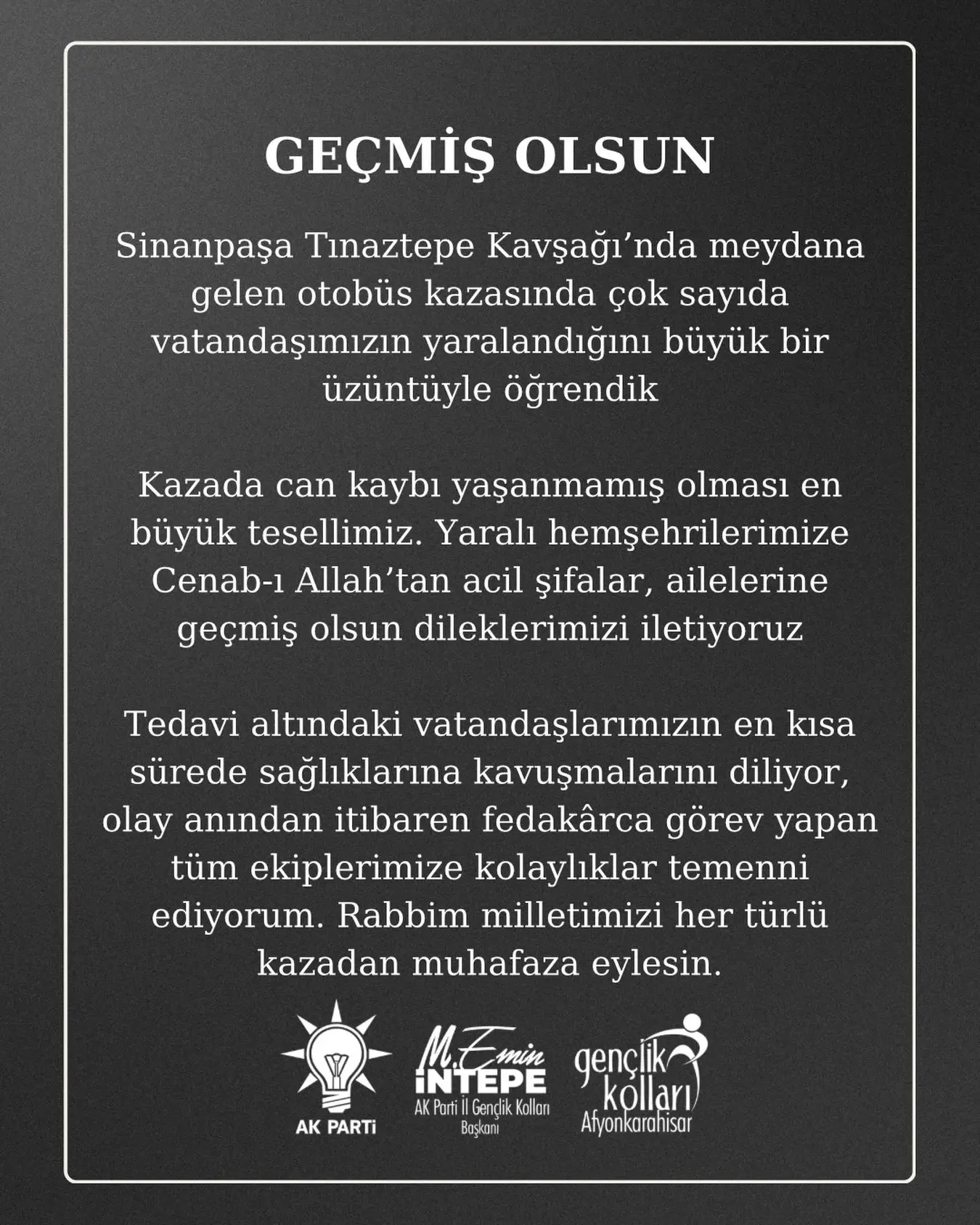 Sinanpaşa'da otobüs kazasında yaralılar var