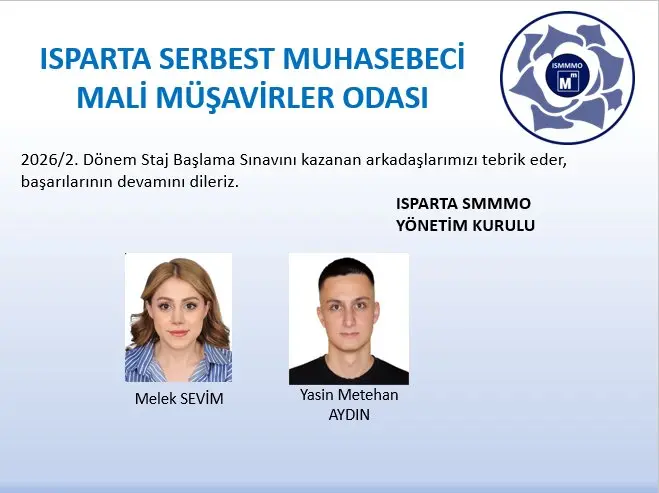 Isparta Serbest Muhasebeci Mali Müşavirler Odası'ndan duyuru