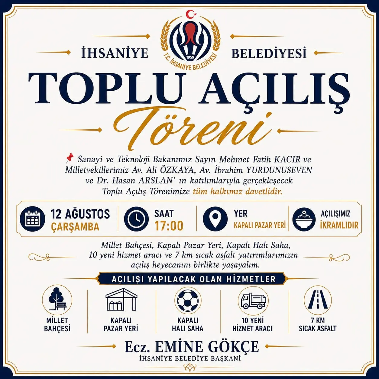 İhsaniye'de toplu açılış töreni düzenlenecek