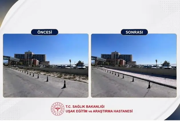 Uşak Hastanesi'nde Kaldırım Düzenlemeleri Tamamlandı