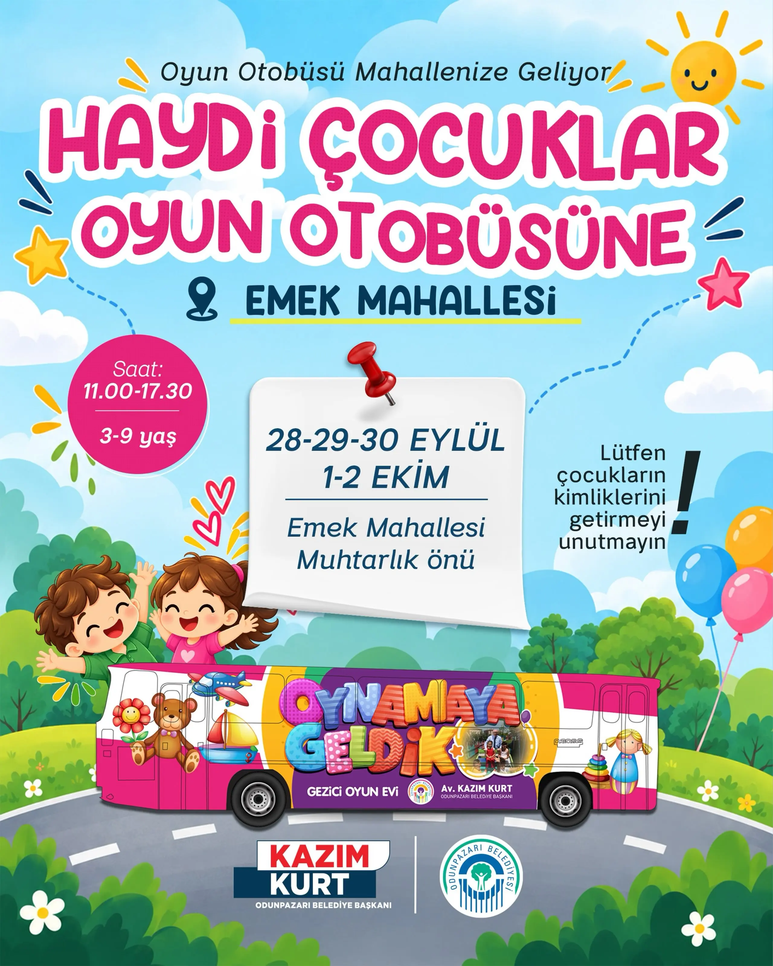 Oyun Otobüsü Emek Mahallesi'ne Geliyor