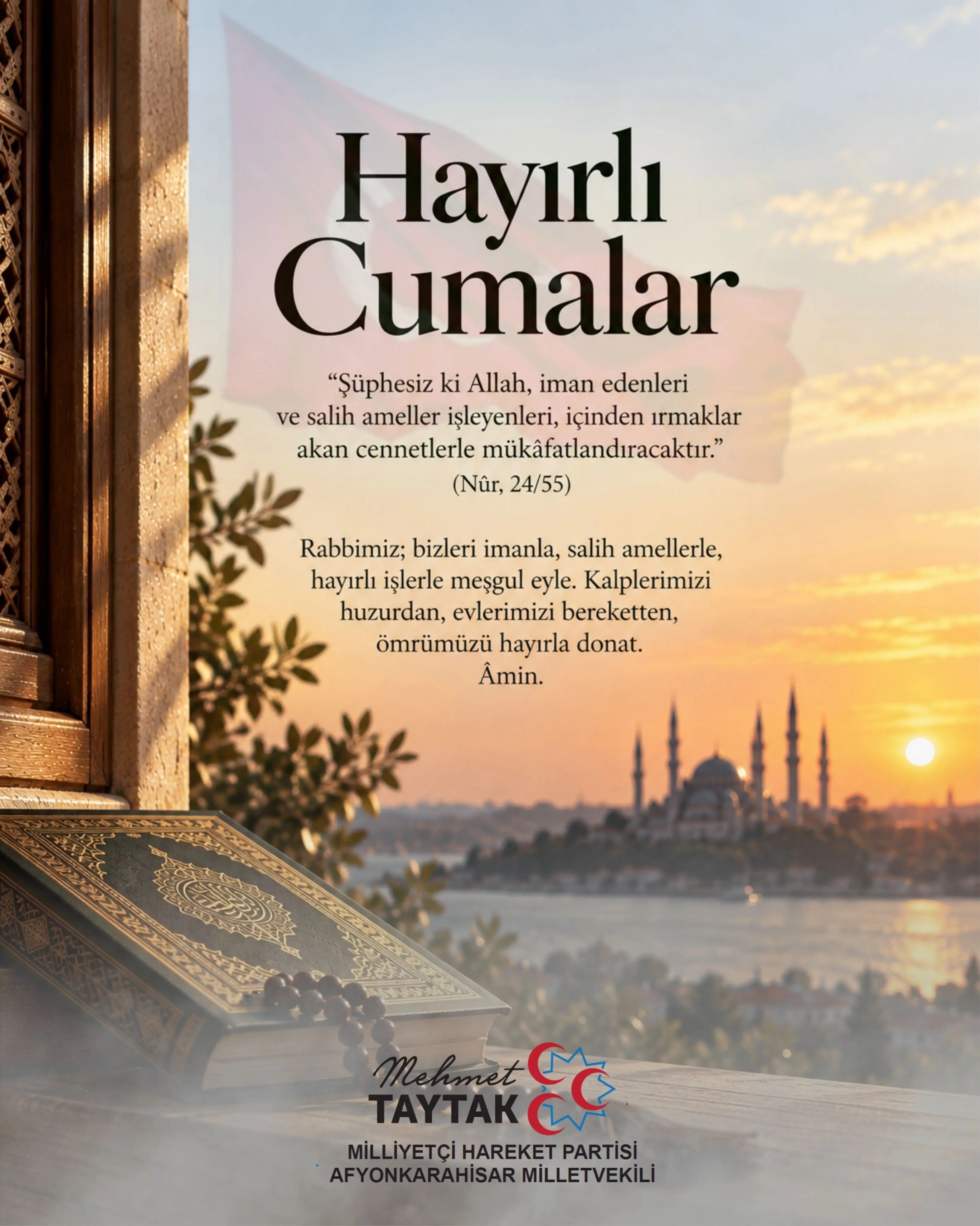 MHP Milletvekili'nden Cumalar için iyi dilekler