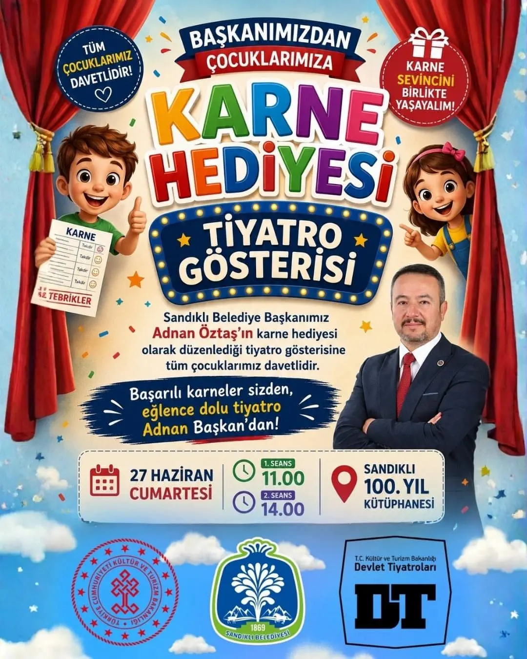 Sandıklı'da çocuklar için tiyatro gösterisi düzenleniyor