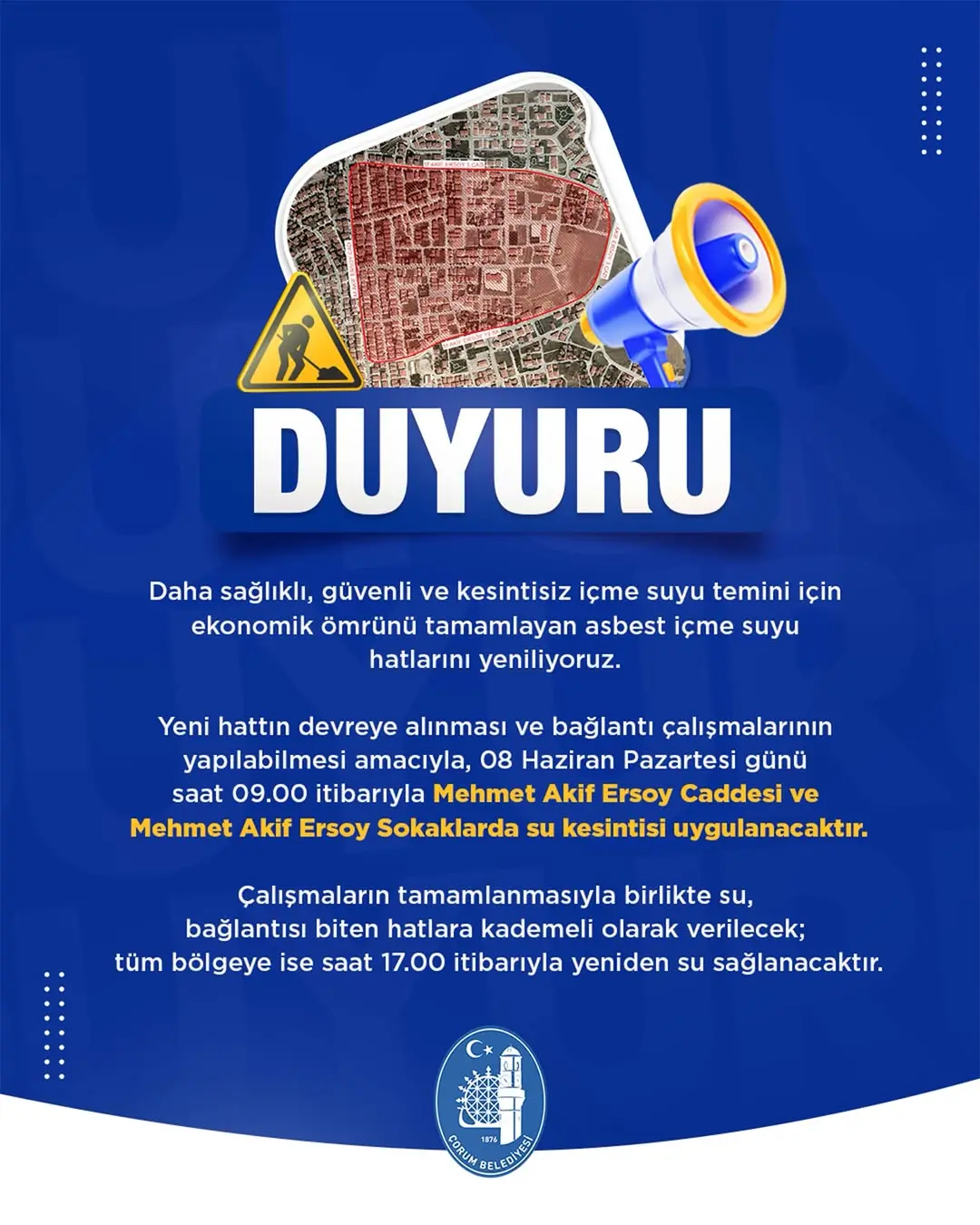 Mehmet Akif Ersoy Caddesi'nde su kesintisi