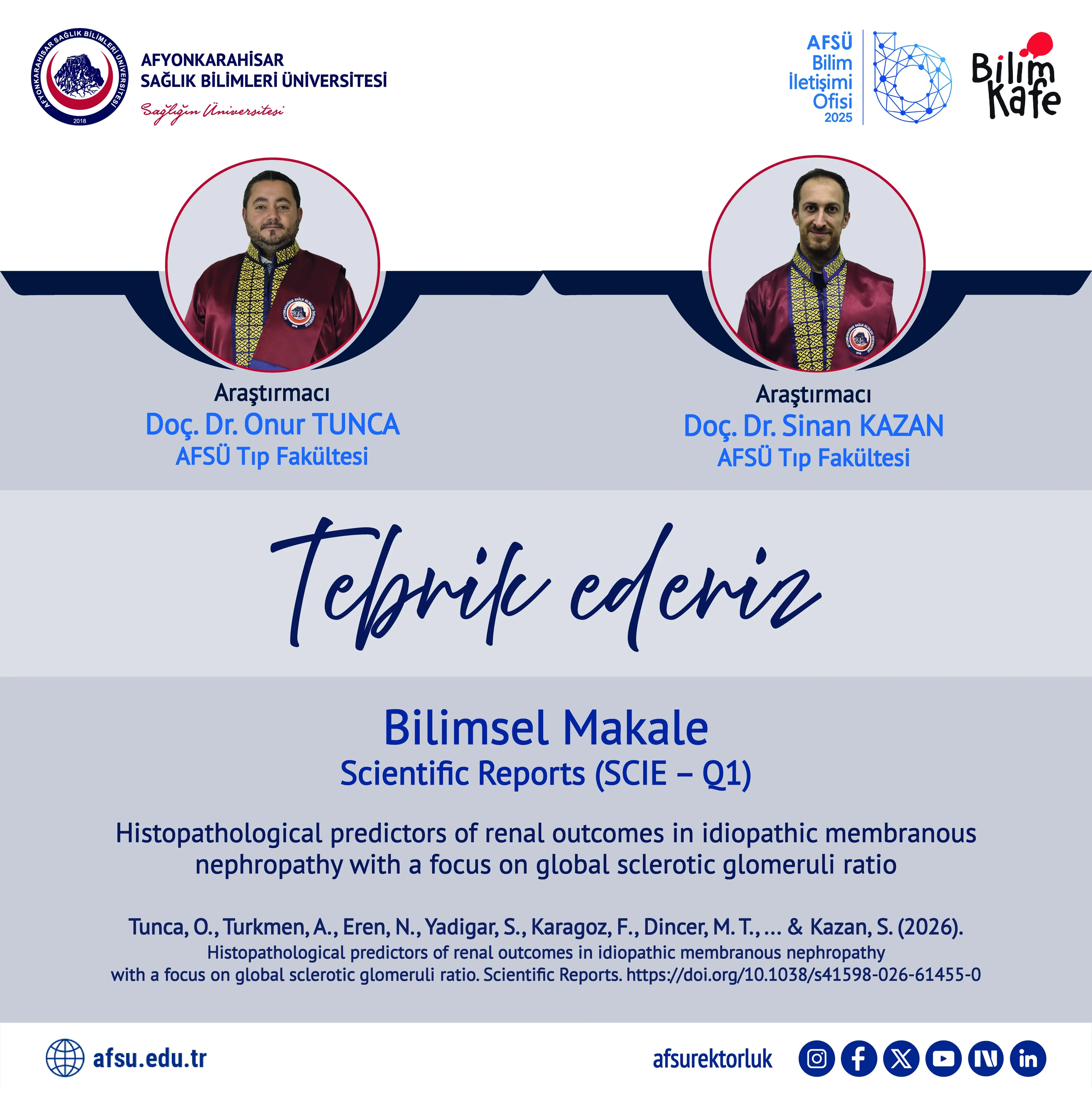 Akademik başarı uluslararası dergide yayımlandı