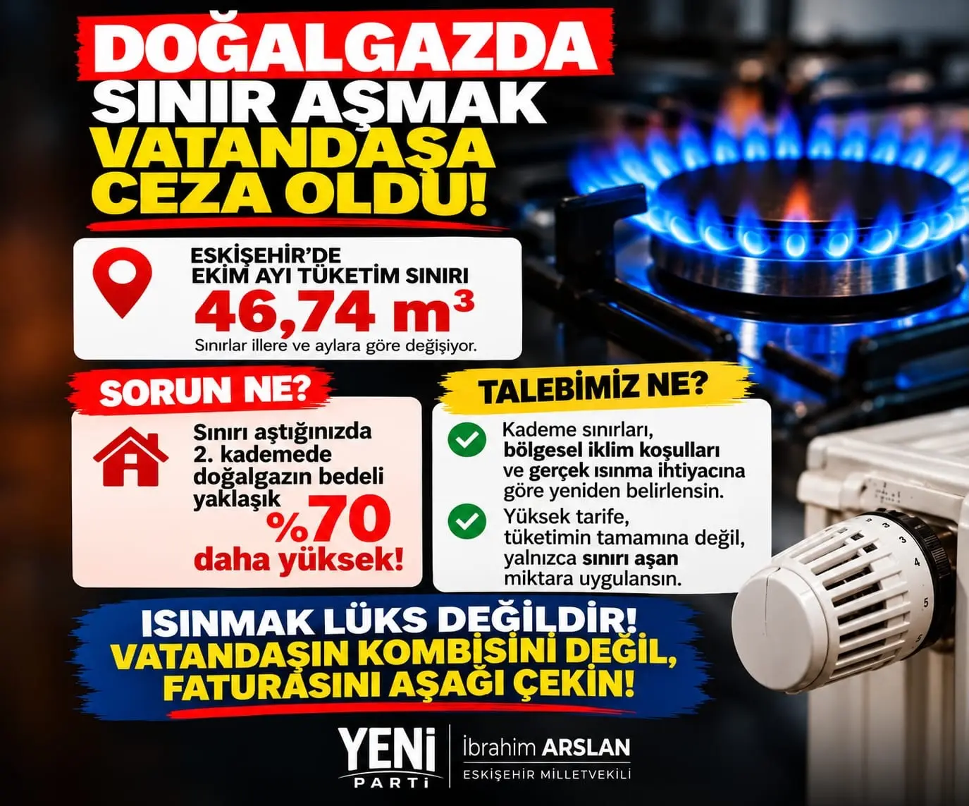 Eskişehir Milletvekili enerji maliyetlerini gündeme taşıdı