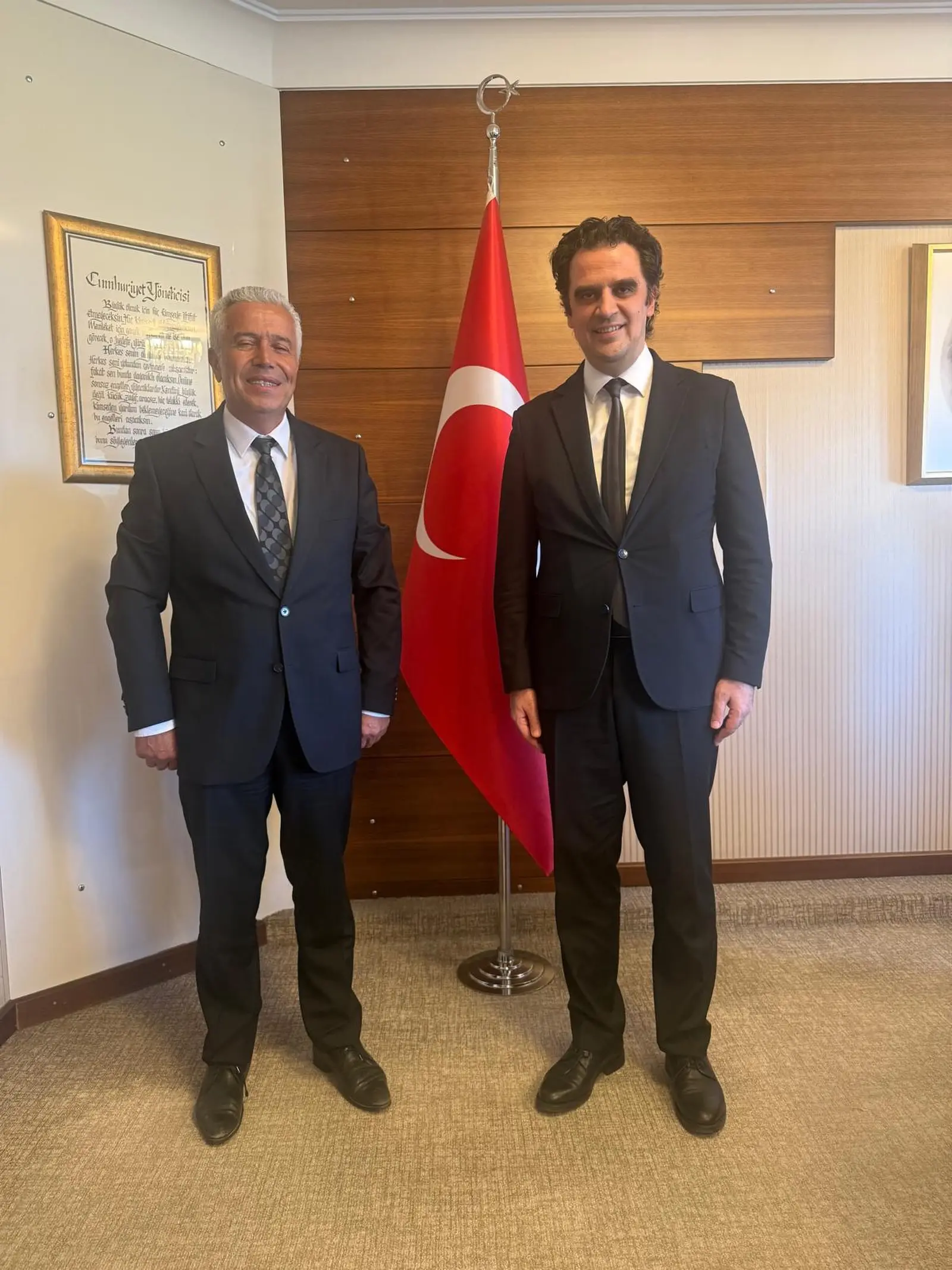 Ramazan Erkuş, Kutluhan Taşkın'ı ziyaret etti