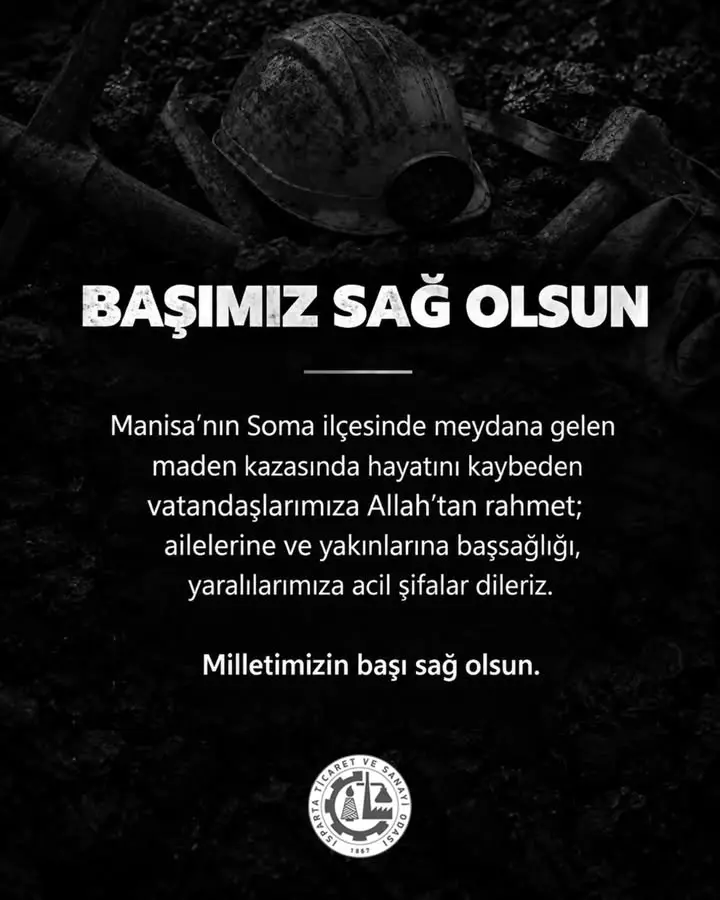 Isparta Ticaret ve Sanayi Odası'ndan başsağlığı mesajı