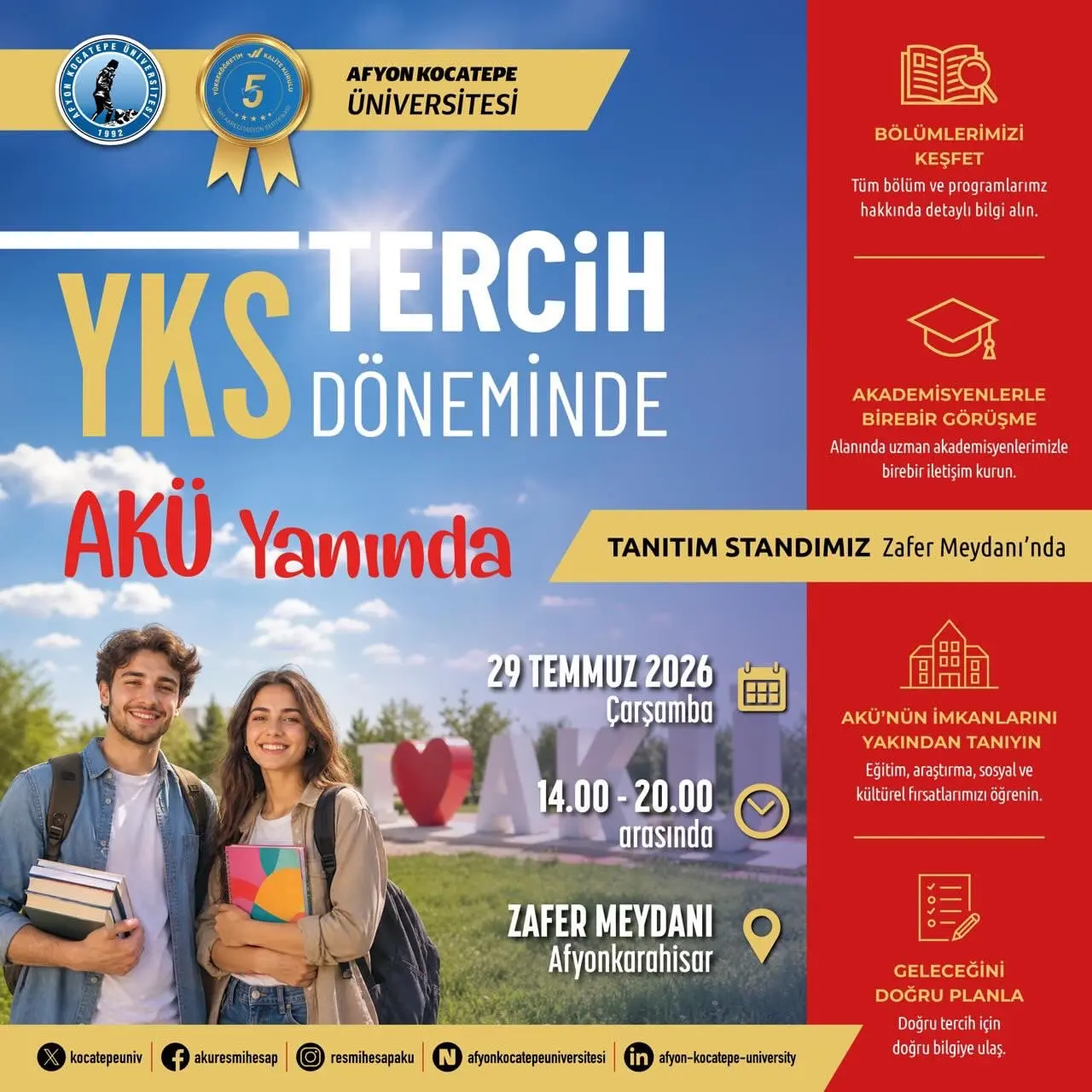 AKÜ, YKS adaylarına tercih desteği sunuyor