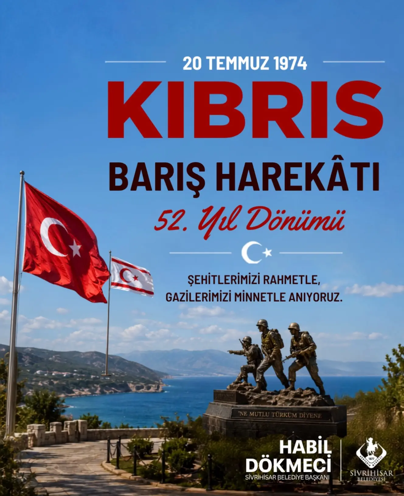 Kıbrıs Barış Harekâtı'nın 52. yıl dönümü anıldı