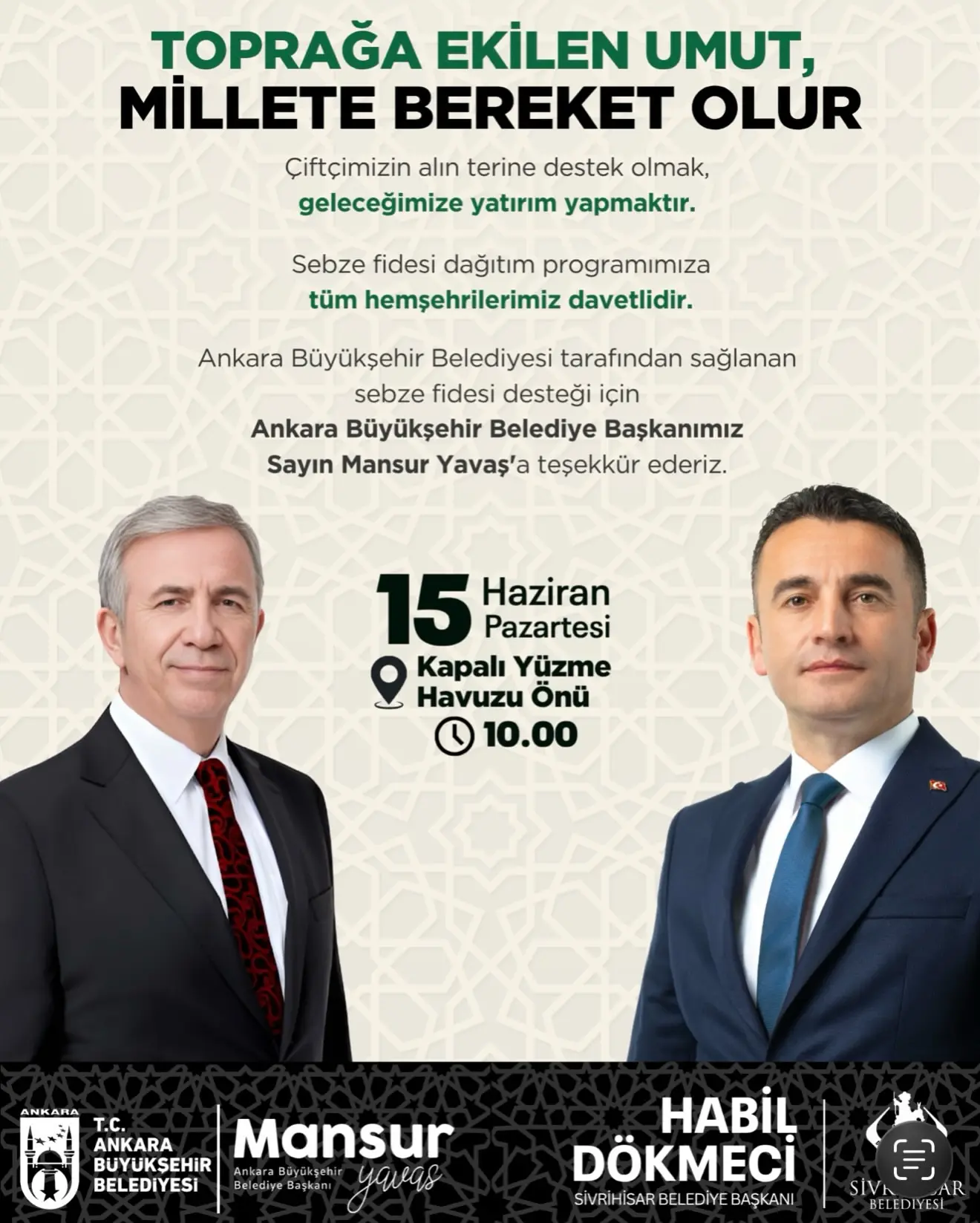 Sebze Fidesi Dağıtım Programı Duyuruldu