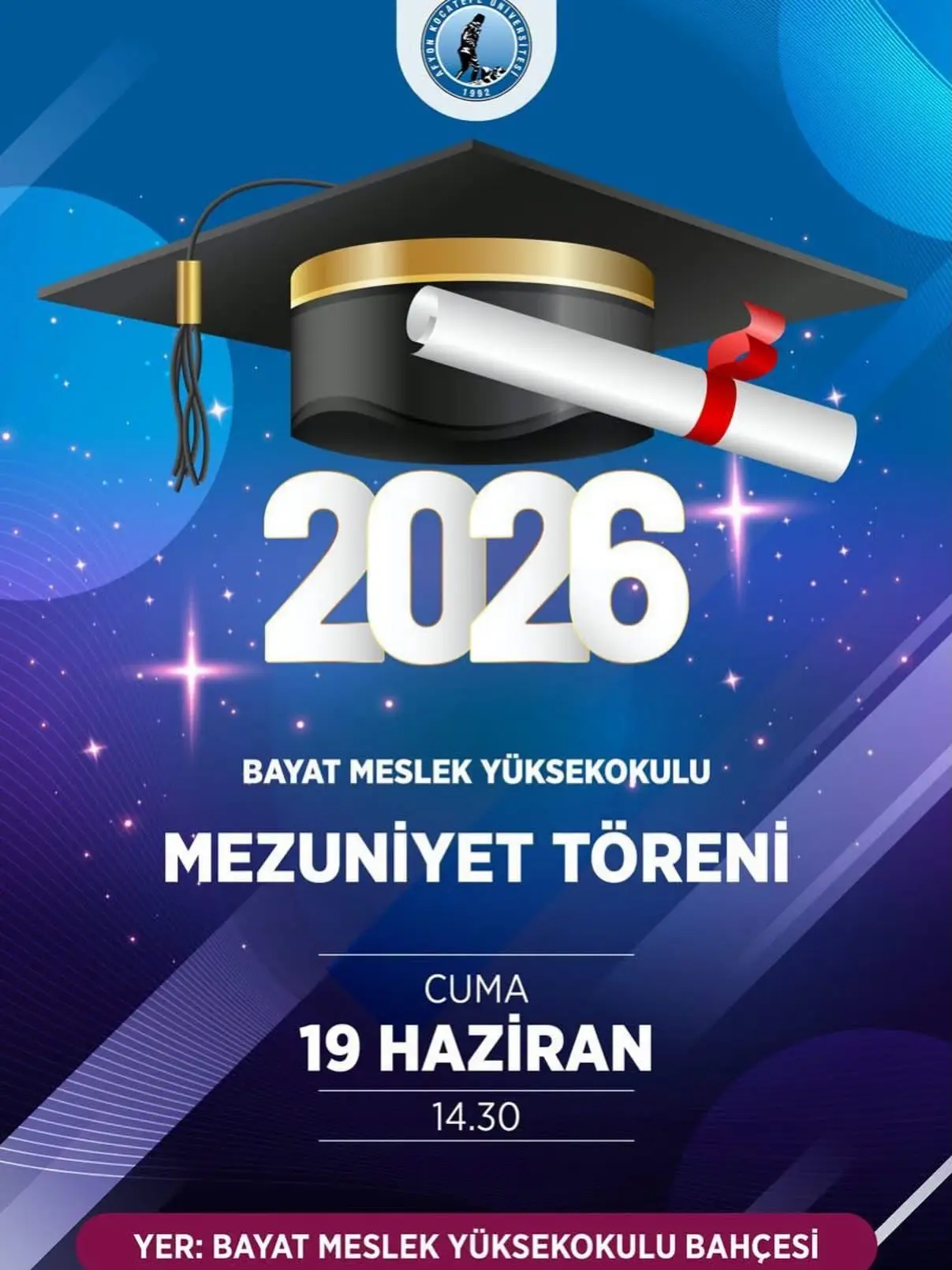 Bayat MYO Mezuniyet Töreni Gerçekleşti