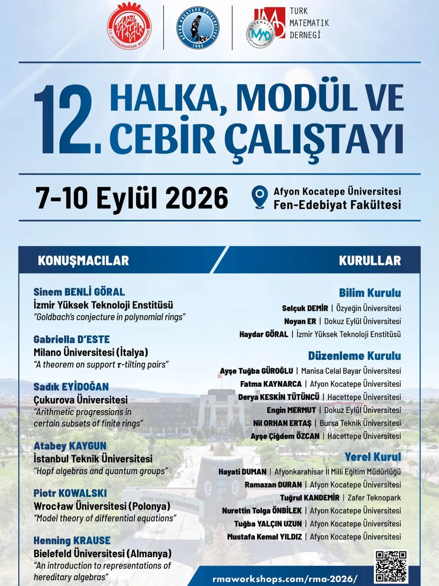 12. Halka, Modül ve Cebir Çalıştayı düzenlenecek
