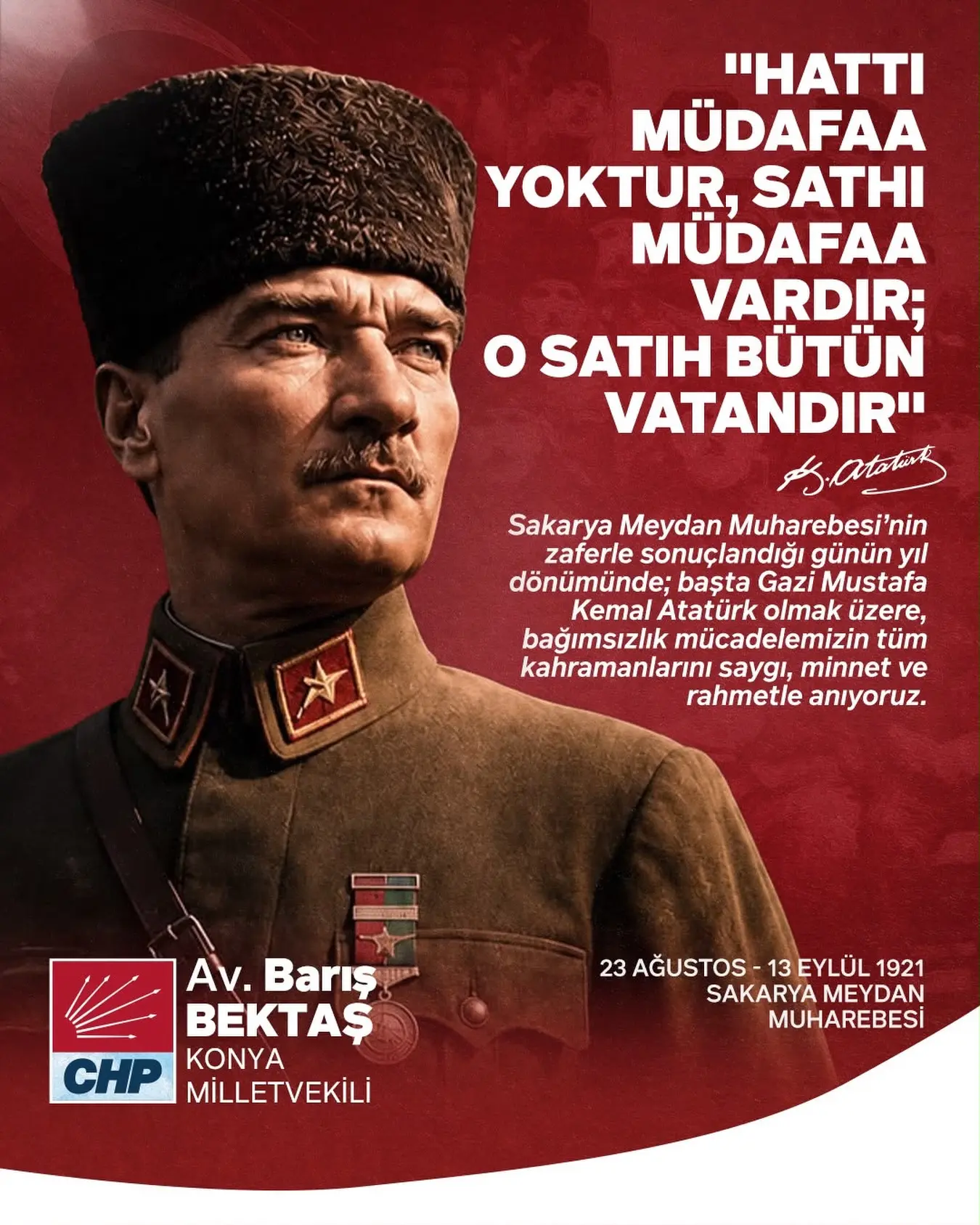 Sakarya Meydan Muharebesi'nin Yıl Dönümü Anıldı