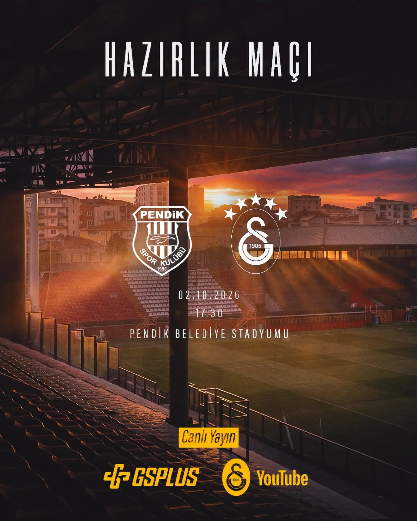 Galatasaray, Pendikspor ile hazırlık maçı yapacak