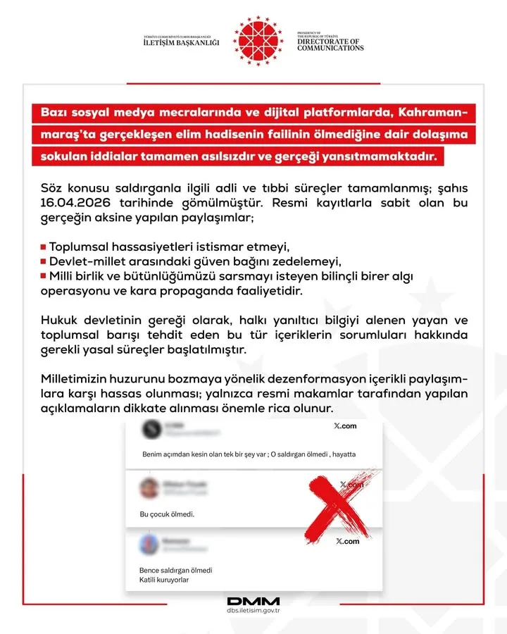 Kahramanmaraş'ta Gerçekleşen Hadiseyle İlgili İddialar Yalanlandı