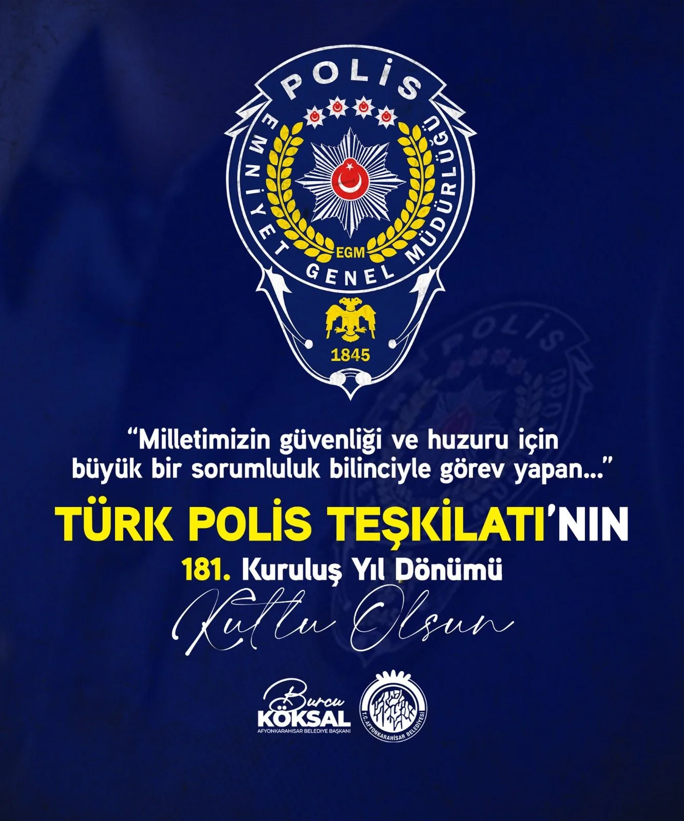 Türk Polis Teşkilatı'nın 181. Yılı Kutlandı