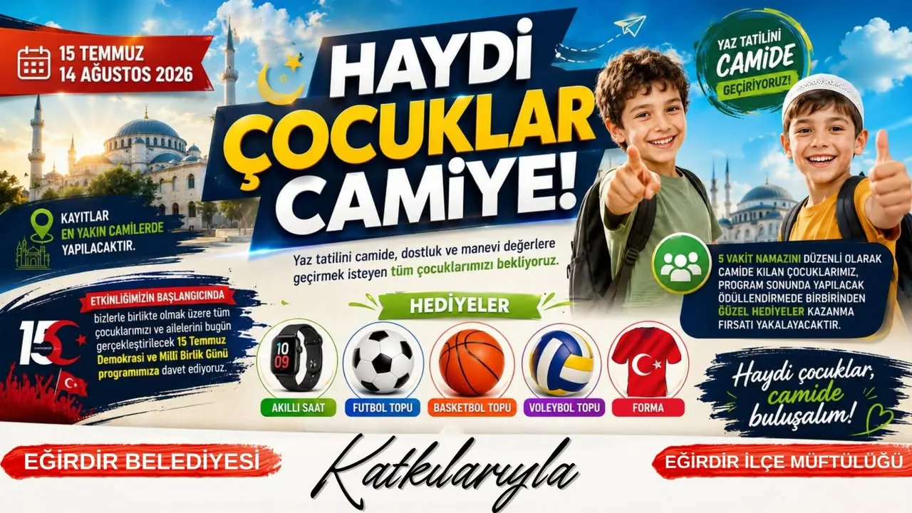 Eğirdir Belediyesi'nden çocuklara cami etkinliği
