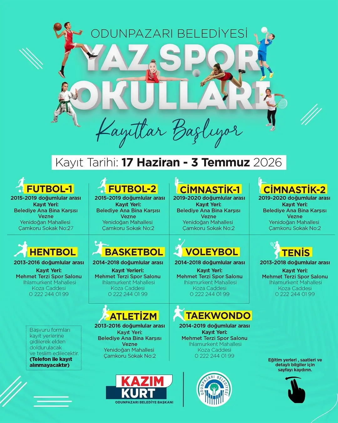 Yaz Spor Okulları Kayıtları Başladı