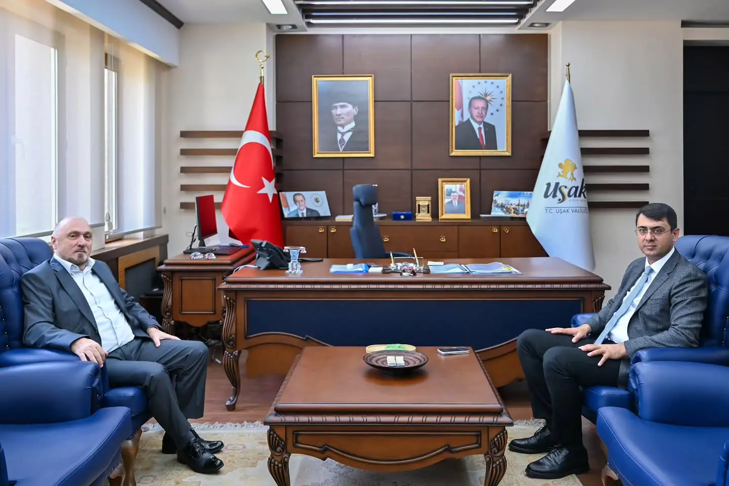 Uşak Valisi, Prof. Dr. Kenan Olgun'u ağırladı