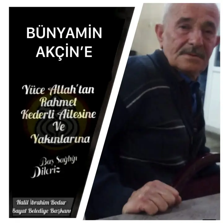 Bayat'ta Merhum Bünyamin Akçin'in Cenazesi