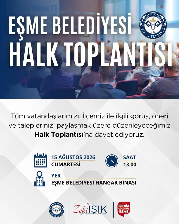 Eşme Belediyesi halk toplantısı düzenliyor