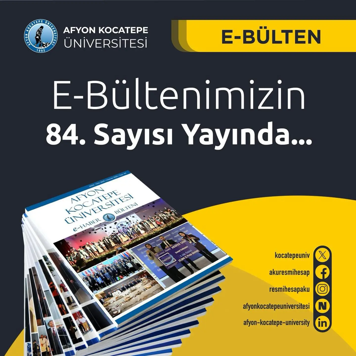 Afyon Kocatepe Üniversitesi e-Haber Bülteni Yayınlandı