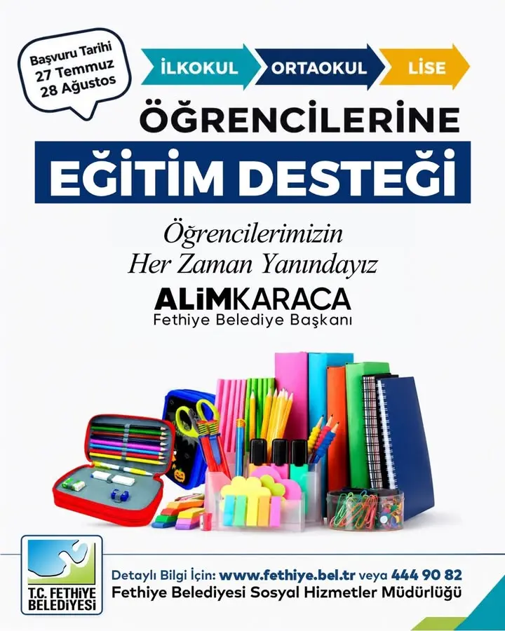Fethibey Belediyesi'nden öğrencilere kırtasiye desteği