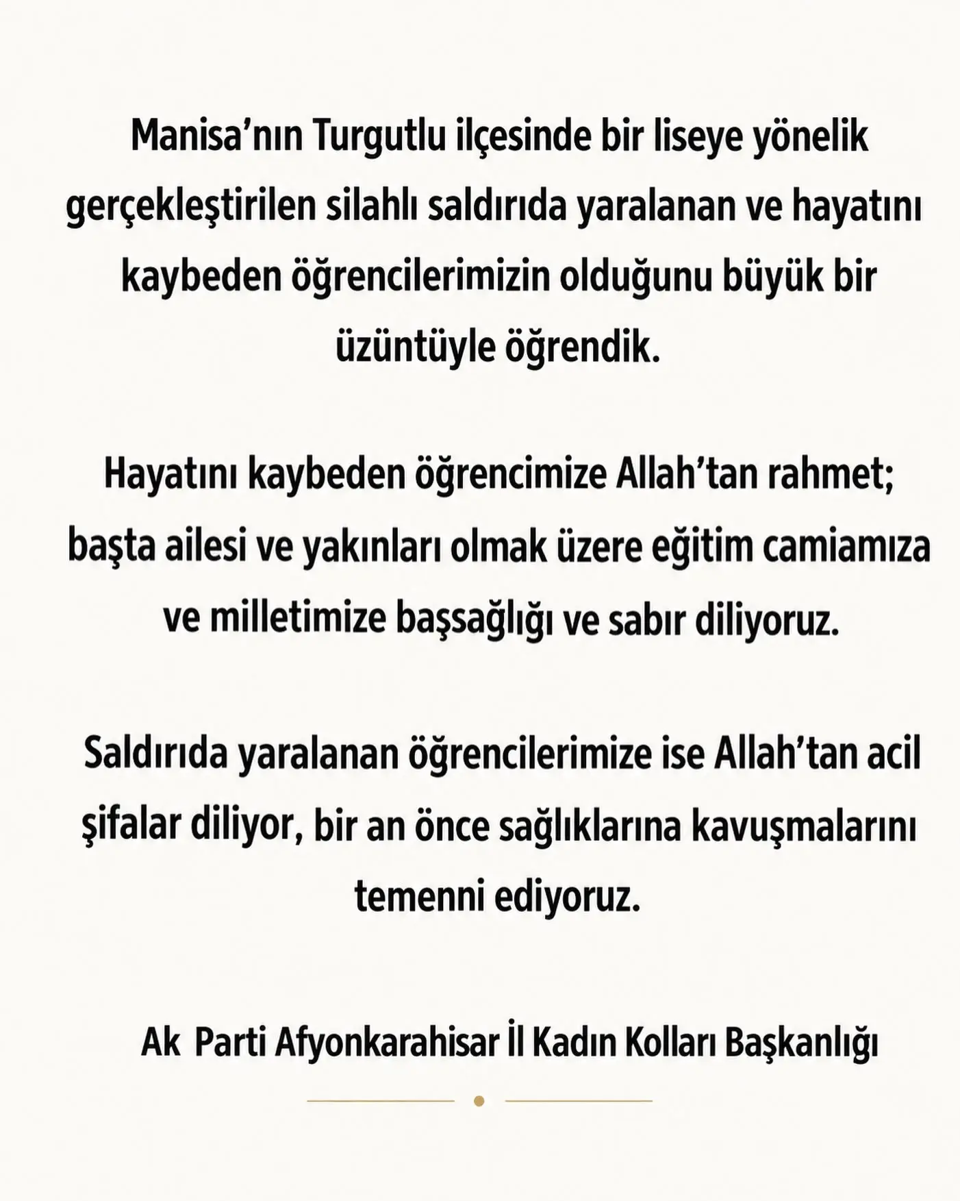 Turgutlu'daki Silahlı Saldırı Üzüntü Yarattı