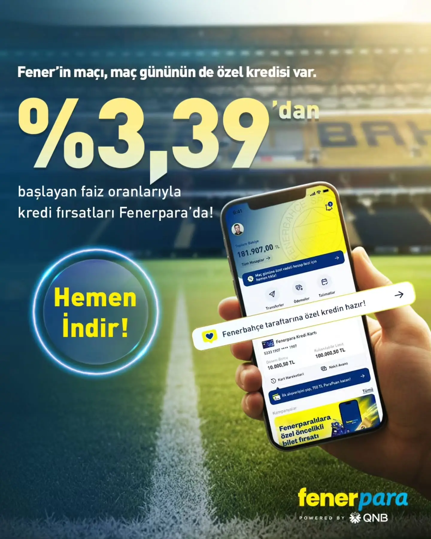 Fenerbahçe, Fenerpara ile kredi fırsatlarını duyurdu