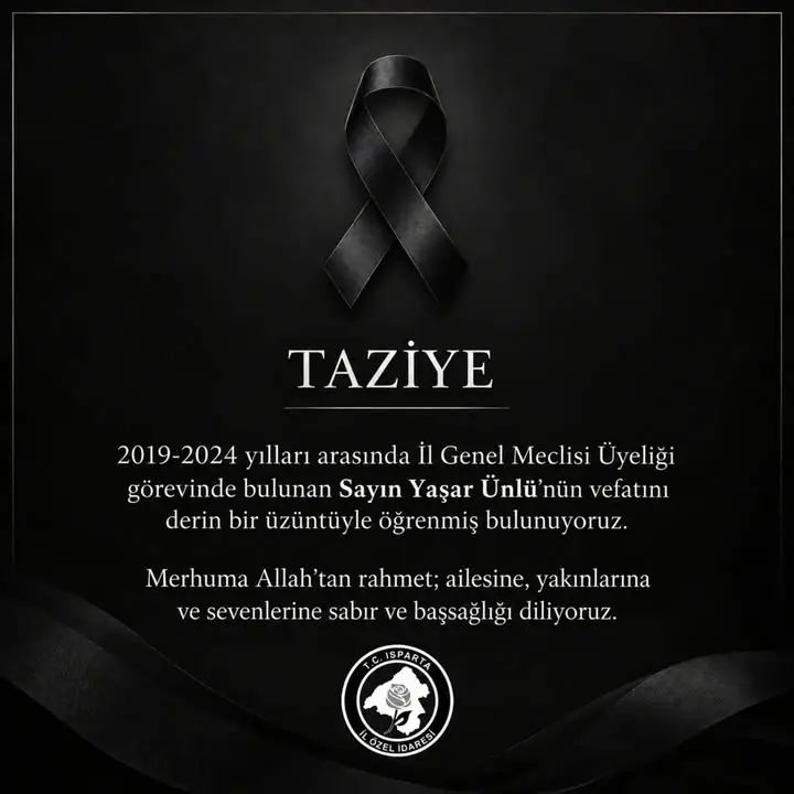 Yaşar Ünlü'nün vefatı Isparta'da üzüntüyle karşılandı