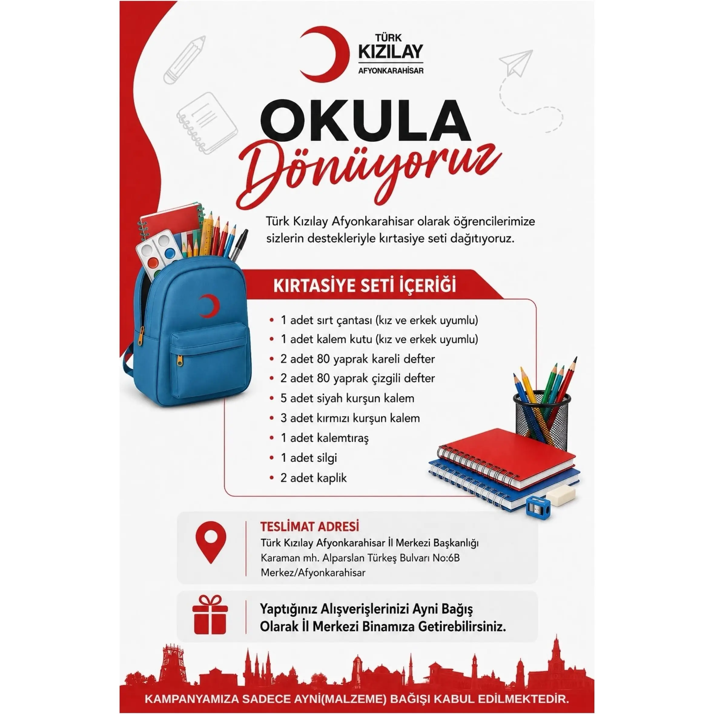 Öğrencilere kırtasiye setleri ulaştırılıyor