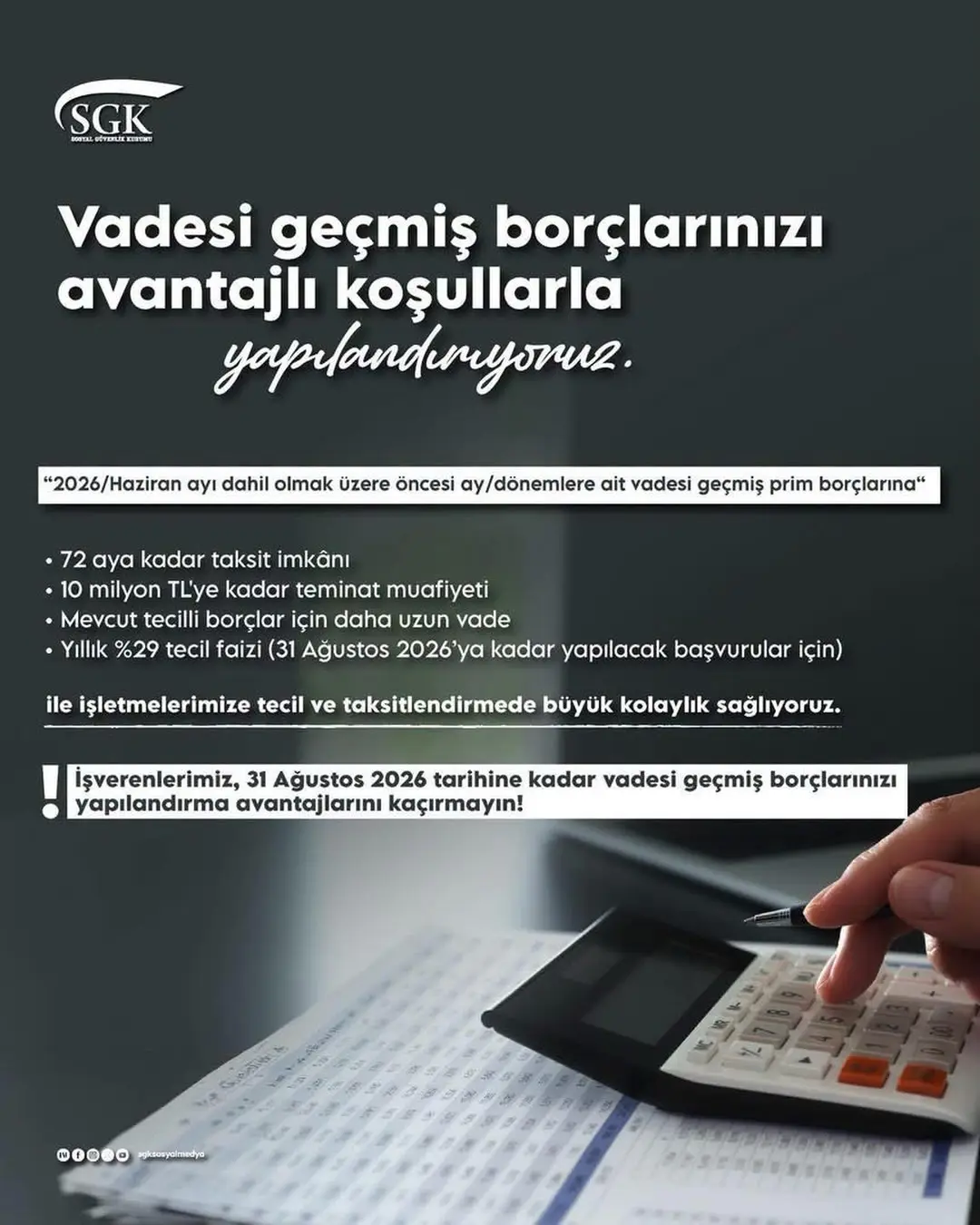 Borç Yapılandırma Fırsatı Duyuruldu