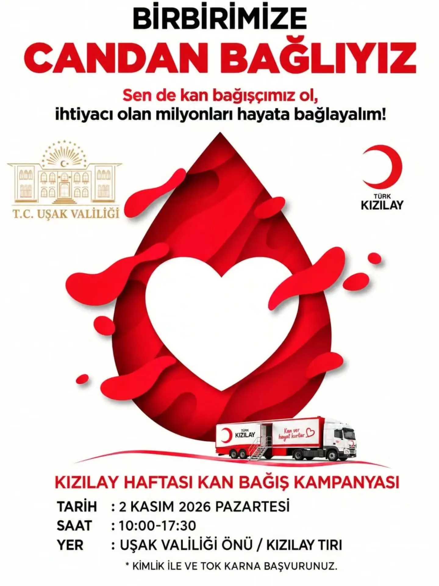 Uşak'tan Kan Bağışı Çağrısı