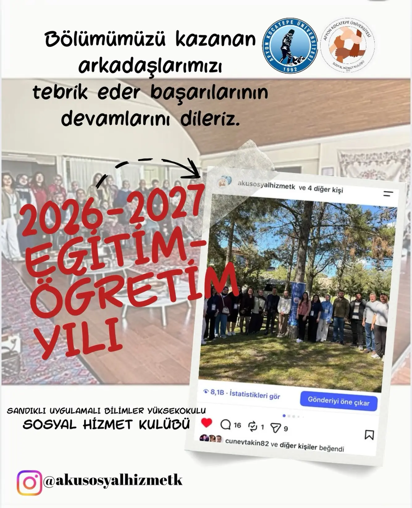 Afyon Kocatepe Üniversitesi Sosyal Hizmet Bölümü'ne Hoş Geldiniz