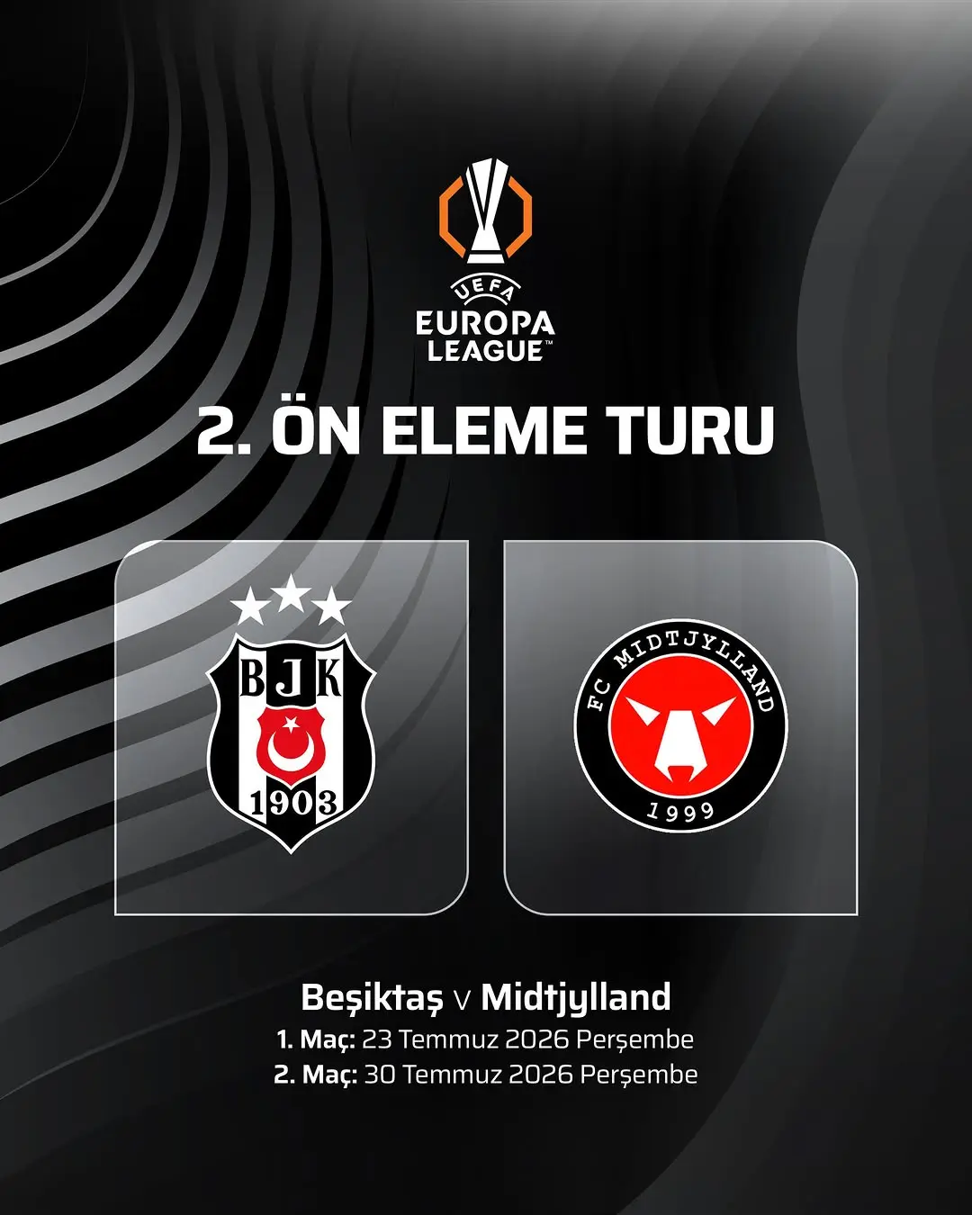 Beşiktaş, Midtjylland ile eşleşti