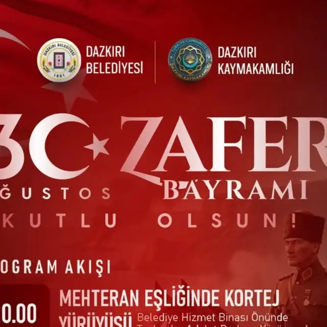 30 Ağustos Zafer Bayramı Etkinlikleri Duyuruldu
