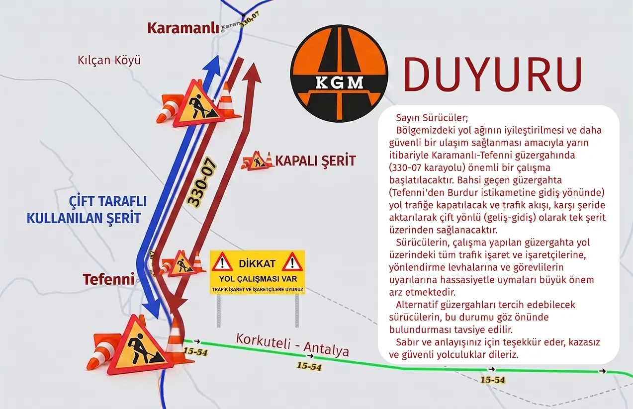 Karamanlı-Tefenni güzergahında yol çalışması başlıyor