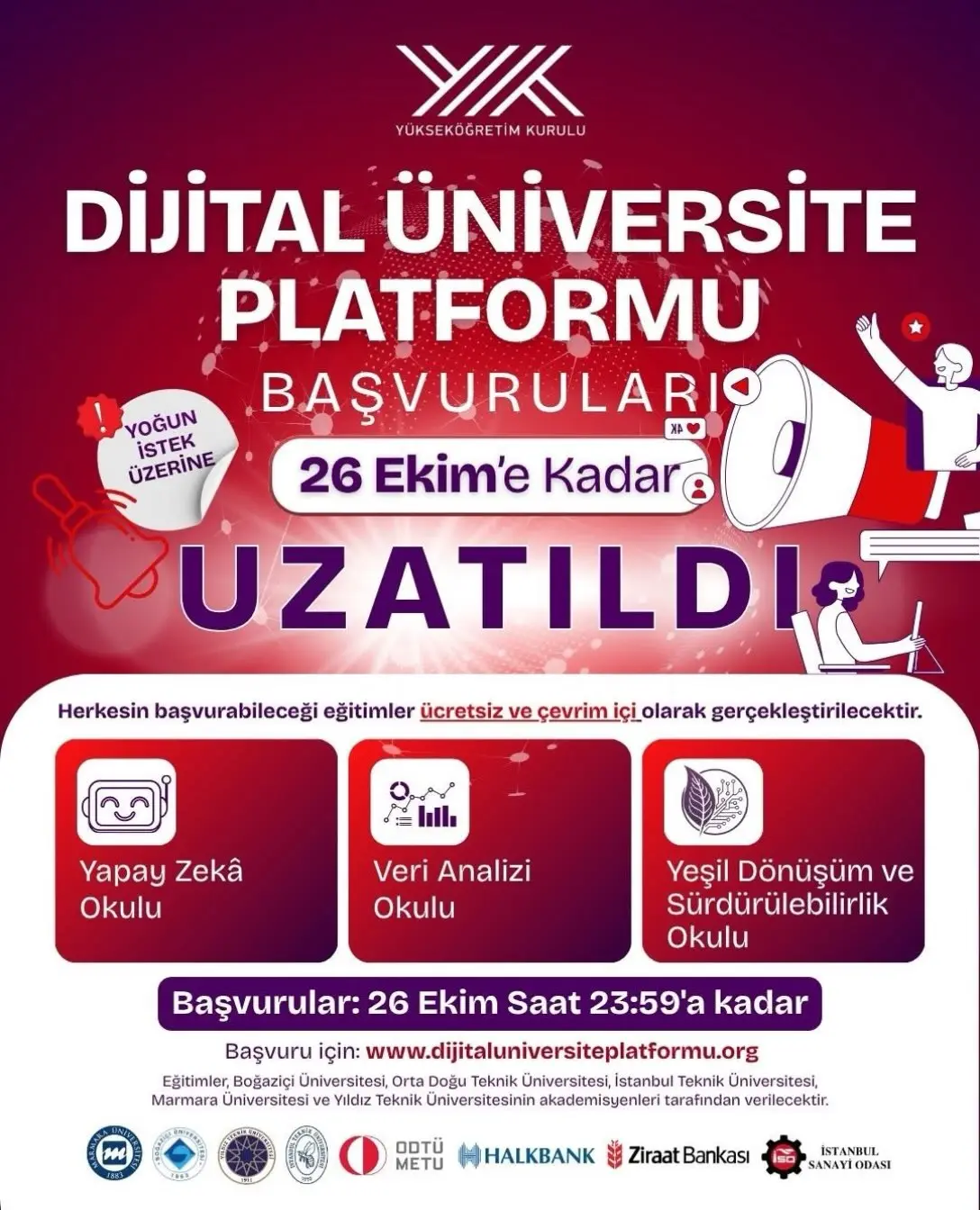Dijital Üniversite Platformu Başvuru Süresi Uzatıldı